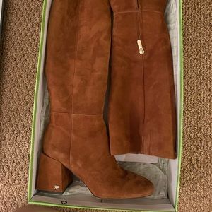 Sam Edelman Davis Knee High Boot In Luggage Suede